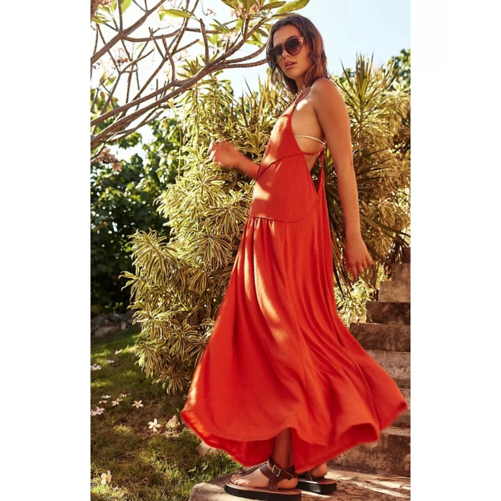 Free People Eros Maxi Dress Color Heated SMALL
